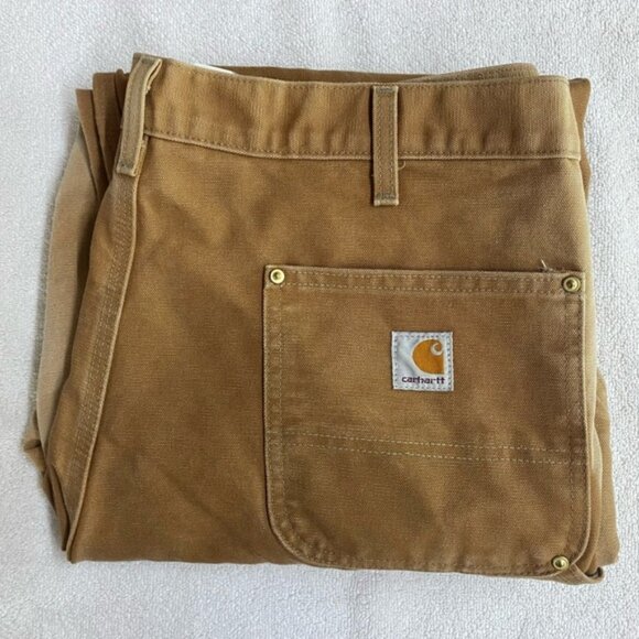 Vintage Carhartt Sun Faded Tan Double Knee Duck Canvas Dungaree Fit Pants 36X29 - Picture 14 of 16